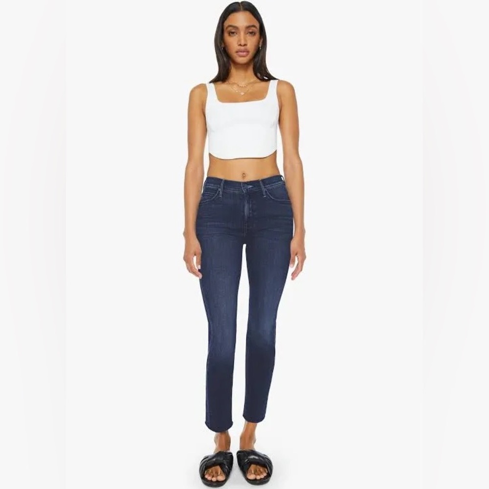 MOTHER Blue Skinny Jeans High-Waisted Stretch